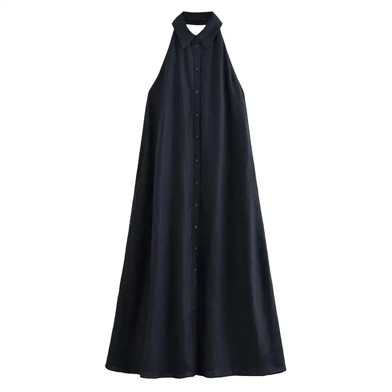 Dresses Summer Women's 2026 New Neck-Hanging Elegant Long Holiday Dress Women Street Chic Youth Loose Fashion Dress - Image 5