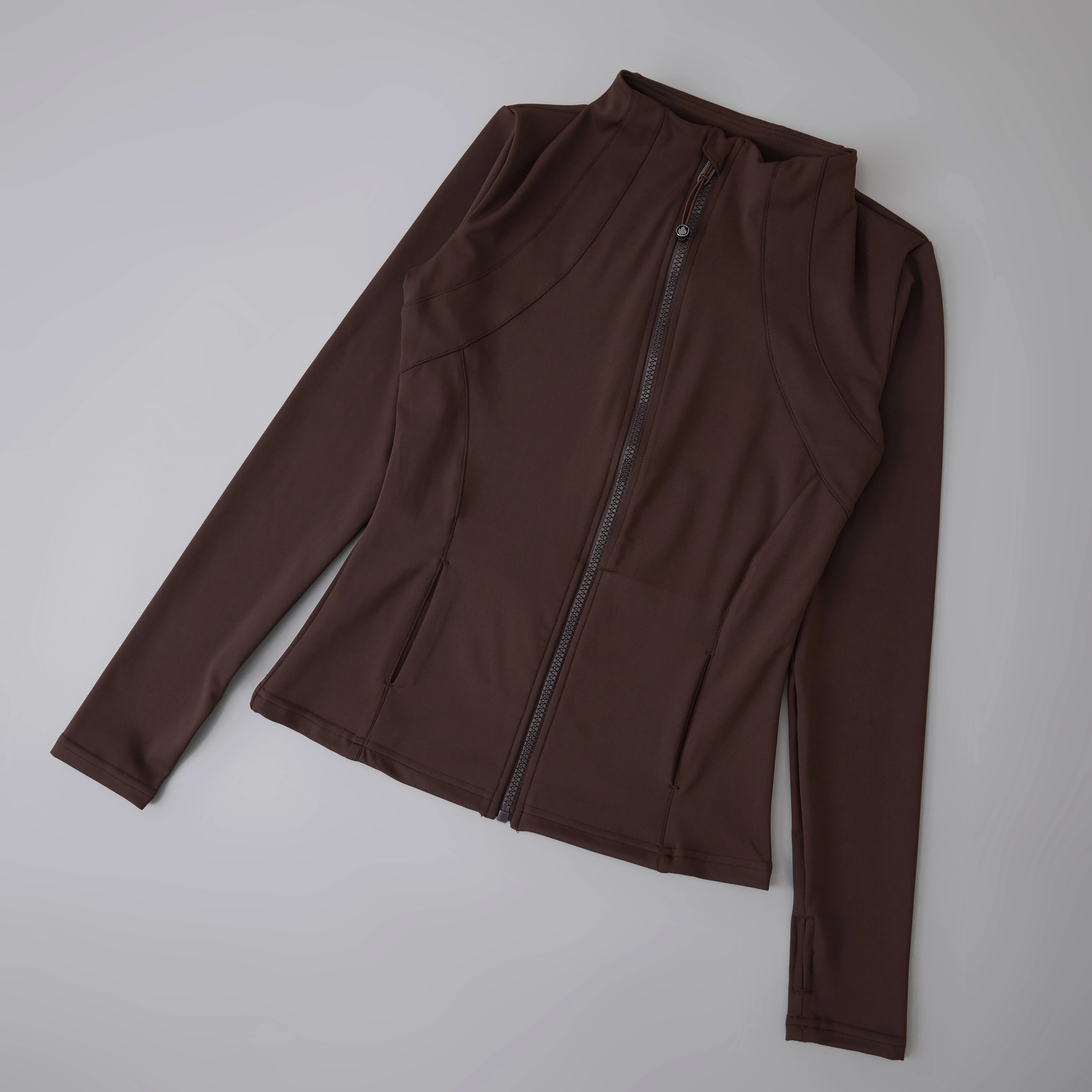 Long Sleeve sport fitness yoga clothing womens fitness crop top coat outfits for women slim yoga jackets zipper sport jacket - Image 3