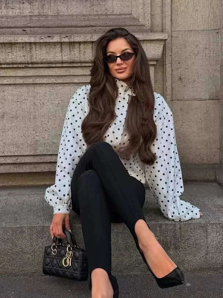 Women's Jackets Fashion Polka Dot Bomber Jacket Spring Women Long Sleeve Loose Jackets Coats Streetwear Female Outerwear Tops - Image 5