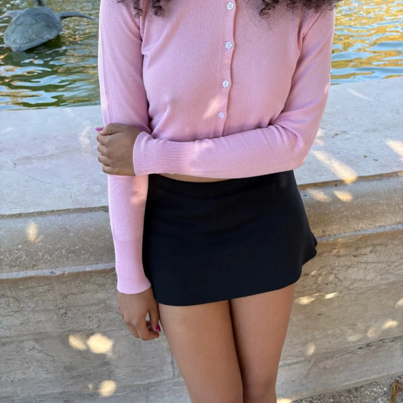 Solid Bodycon Mini Skirt with Shorts Underneath Women Low Waist Stretch Pencil Short Skirts Slim Fit Office Skirt Streetwear - Image 4