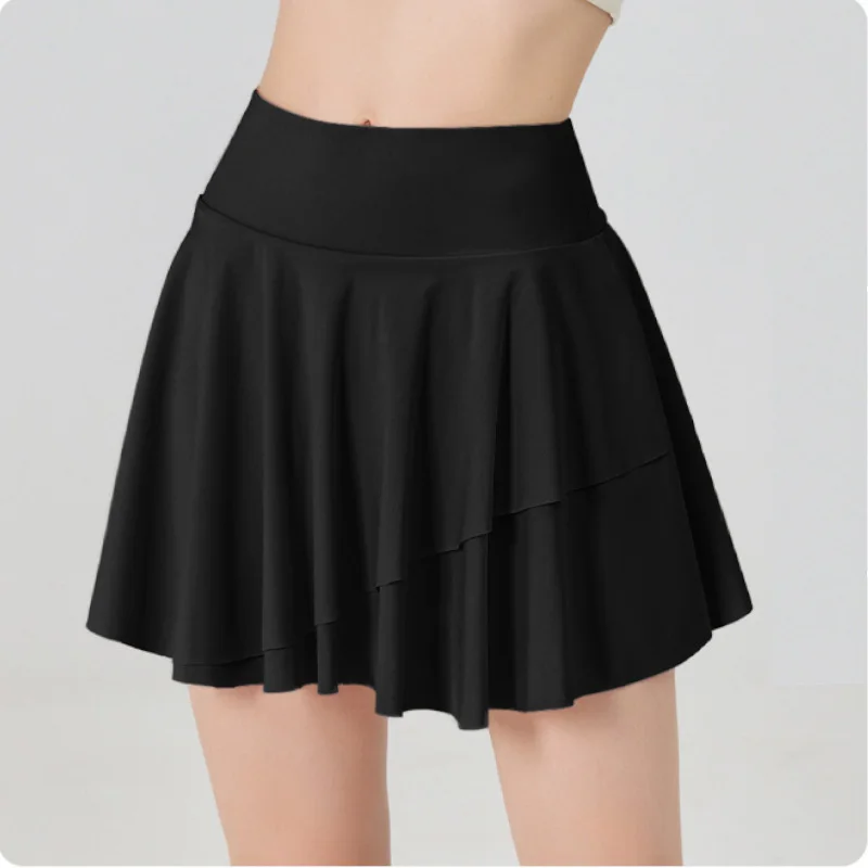 2026 new high-waist pleated women's tennis skirt, quick-dry short skirt with built-in shorts, sports fitness yoga running skirt - Image 3