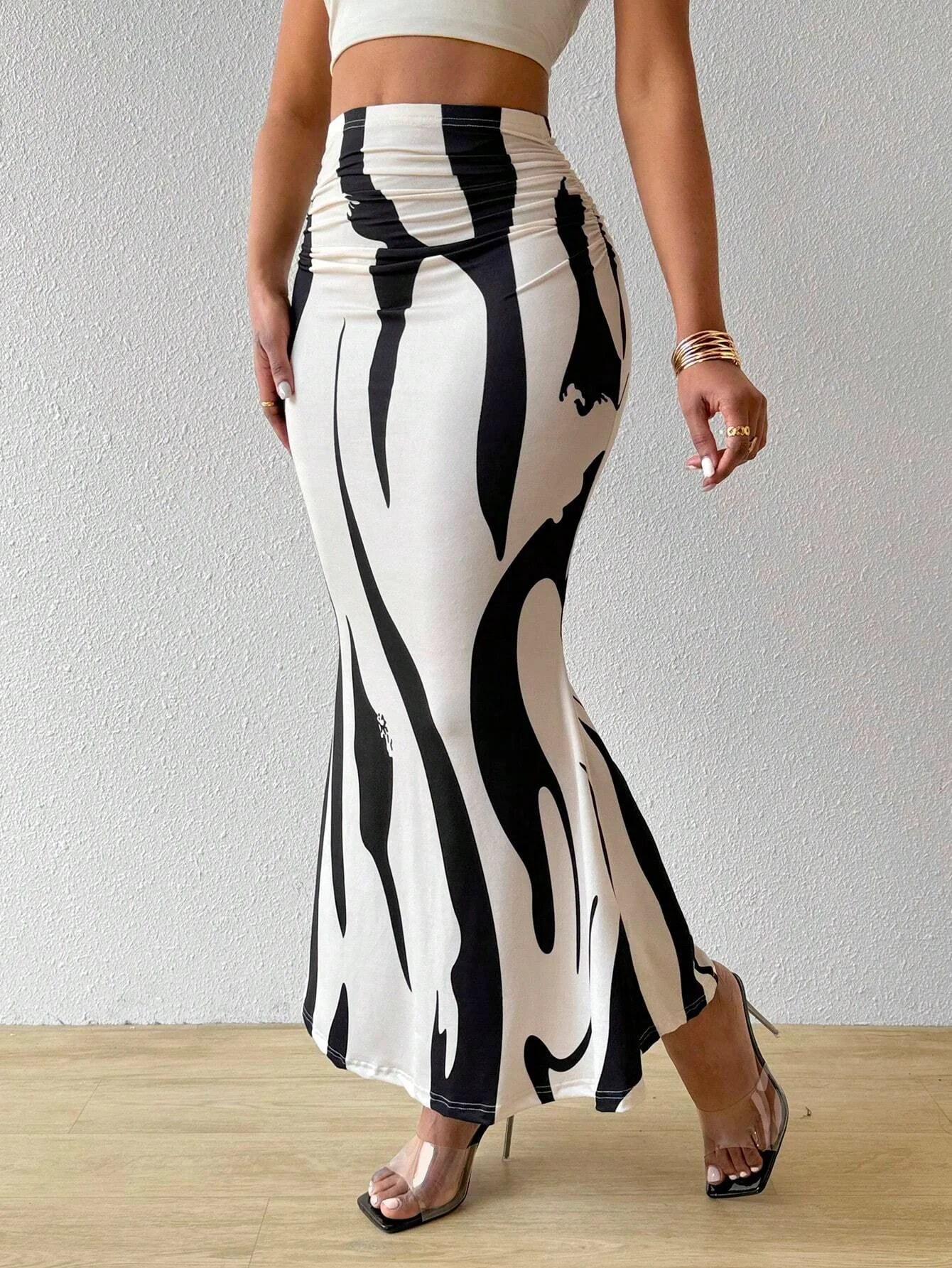 Women's Summer Printed Pleated Skirt - Image 3