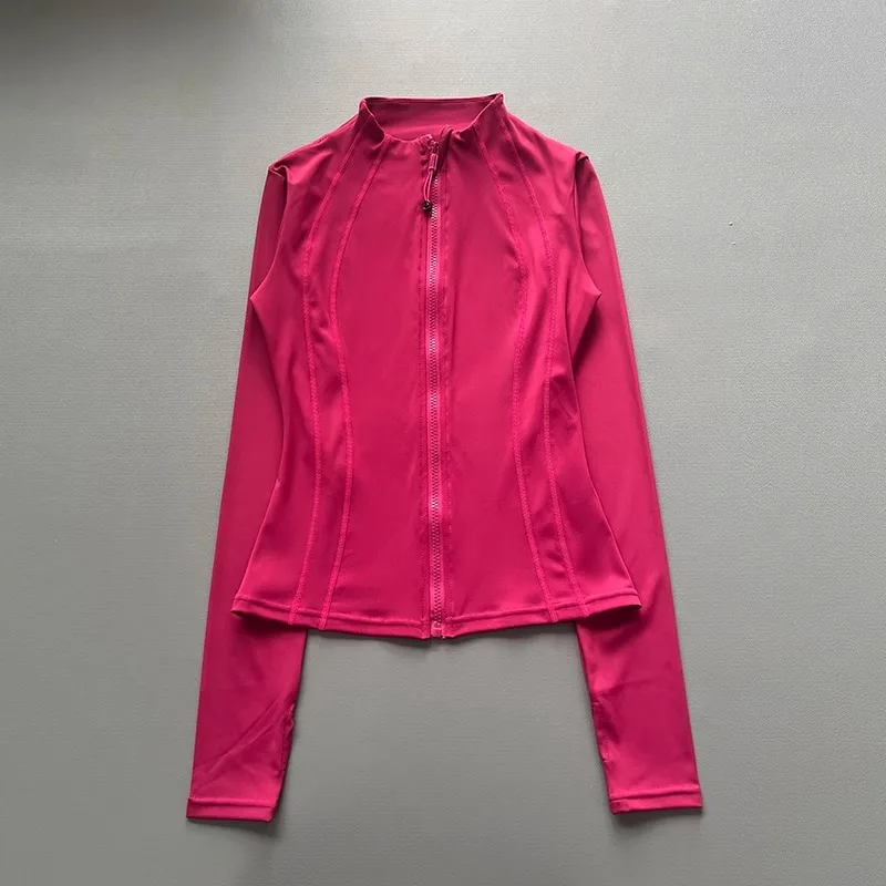 Windproof Fitted Yoga Jacket for Women-Thickened Stand Collar Long Sleeve Cardigan for Running Gym/Fall Cycling with Quick-Dry - Image 4