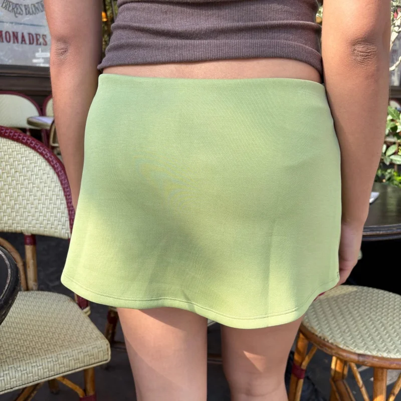 Solid Bodycon Mini Skirt with Shorts Underneath Women Low Waist Stretch Pencil Short Skirts Slim Fit Office Skirt Streetwear - Image 6