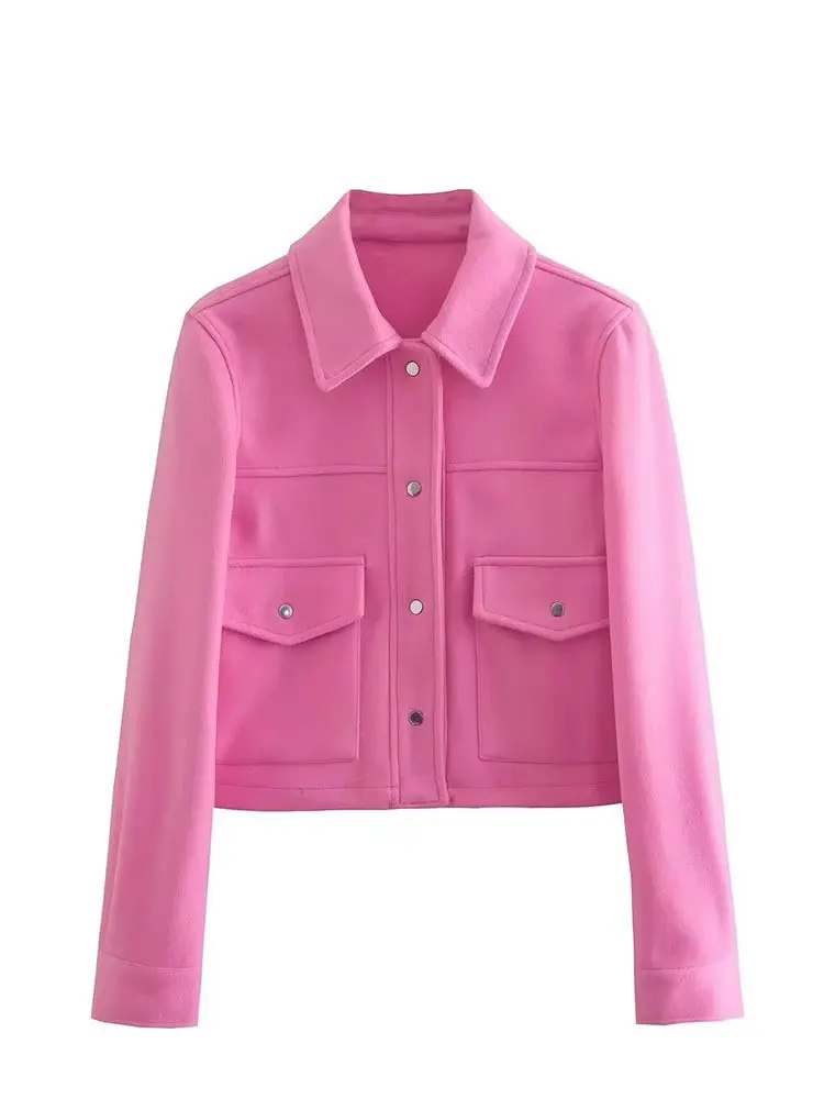 HH Jackets For Womens Autumn Fashion Solid Front Pockets Button Long Sleeve Jacket Elegant Woman Casual Outerwear Coat - Image 5