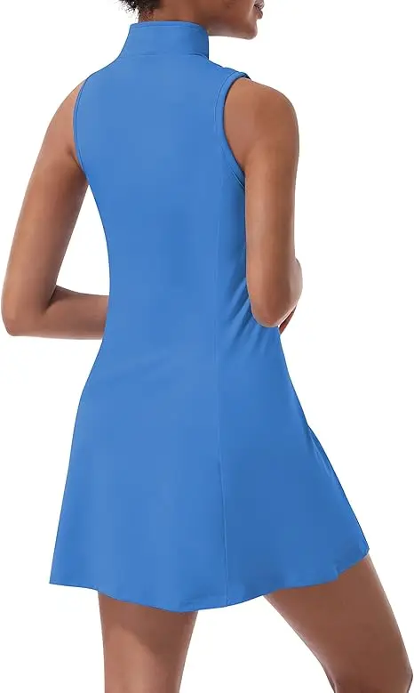 Tennis Dress for Women, Tennis Golf Dresses with Built in Shorts and Pockets for Sleeveless Workout athletic Dresses - Image 3