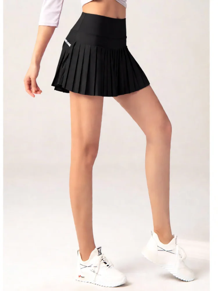 Women's 2-in-1 Tennis Skirt with Pockets, High Waisted Running Golf Skort, Breathable Pleated Fitness Shorts for Summer Sports - Image 3