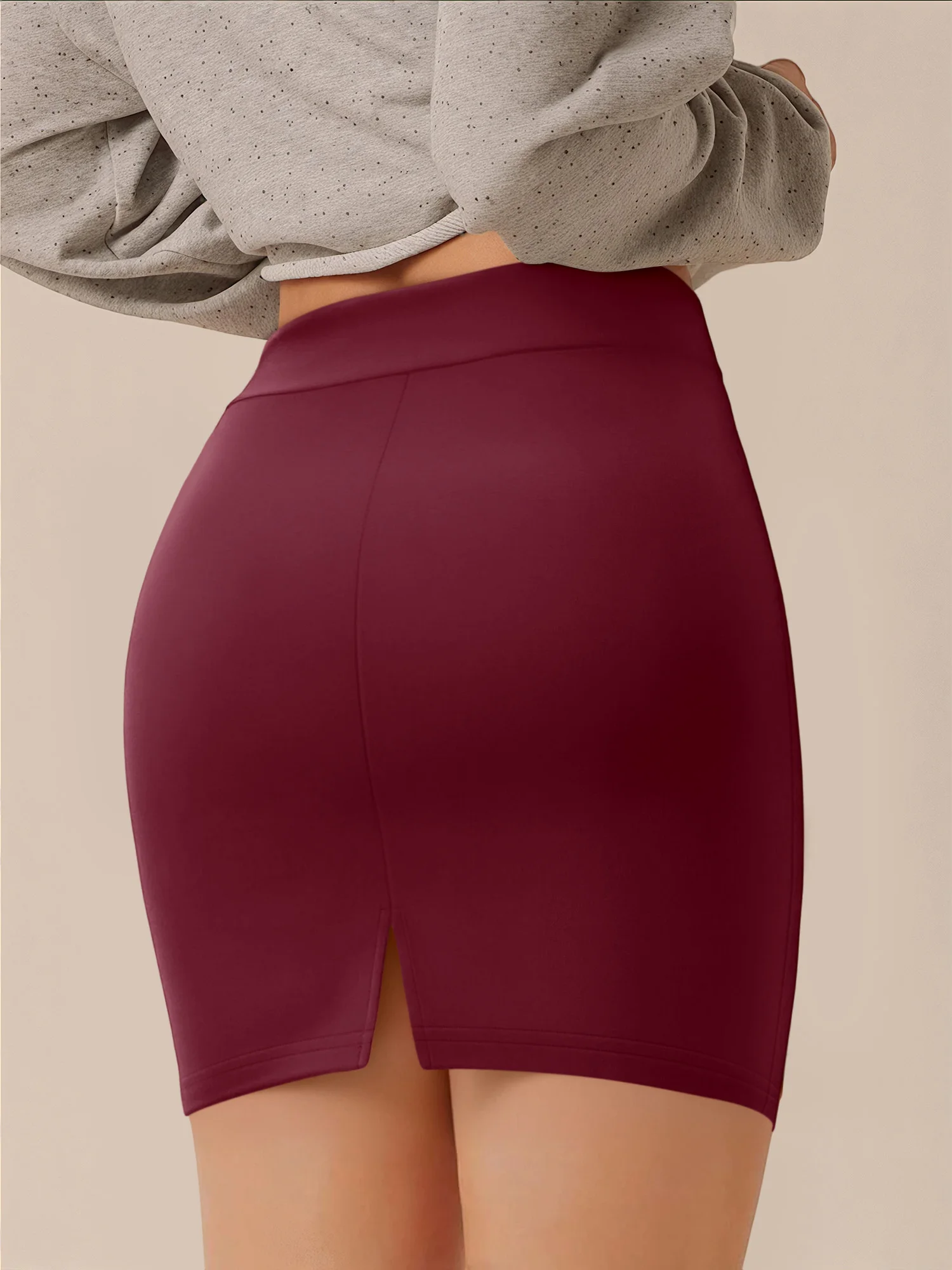 Stretchy High Waist Bodycon Skirt - Tight Fit Mini Length, Soft Breathable Fabric, Ideal for Spring & Summer - Image 6
