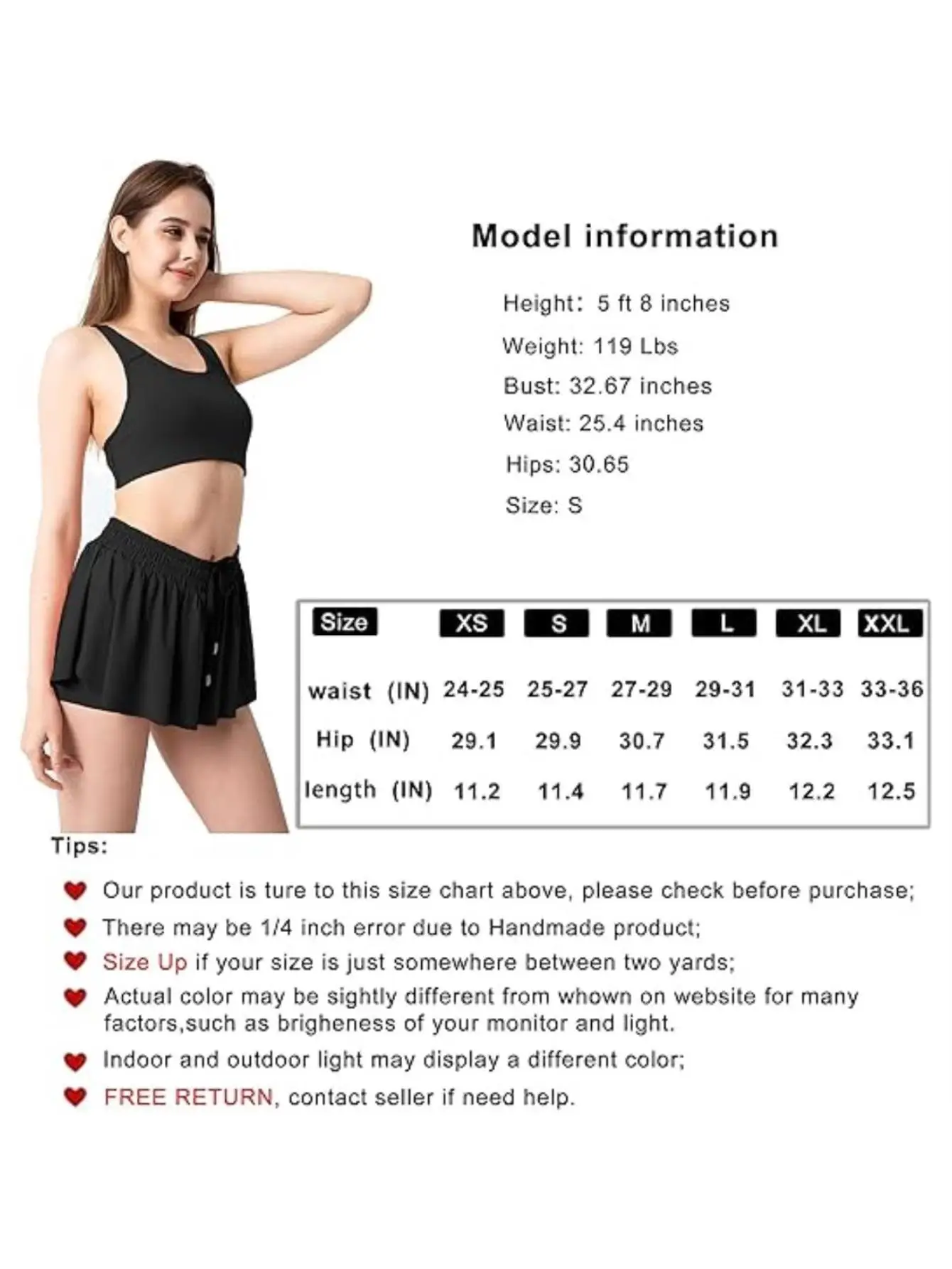 Women's 2-in-1 Tennis Skirt with Pockets, High Waisted Running Golf Skort, Breathable Pleated Fitness Shorts for Summer Sports - Image 6