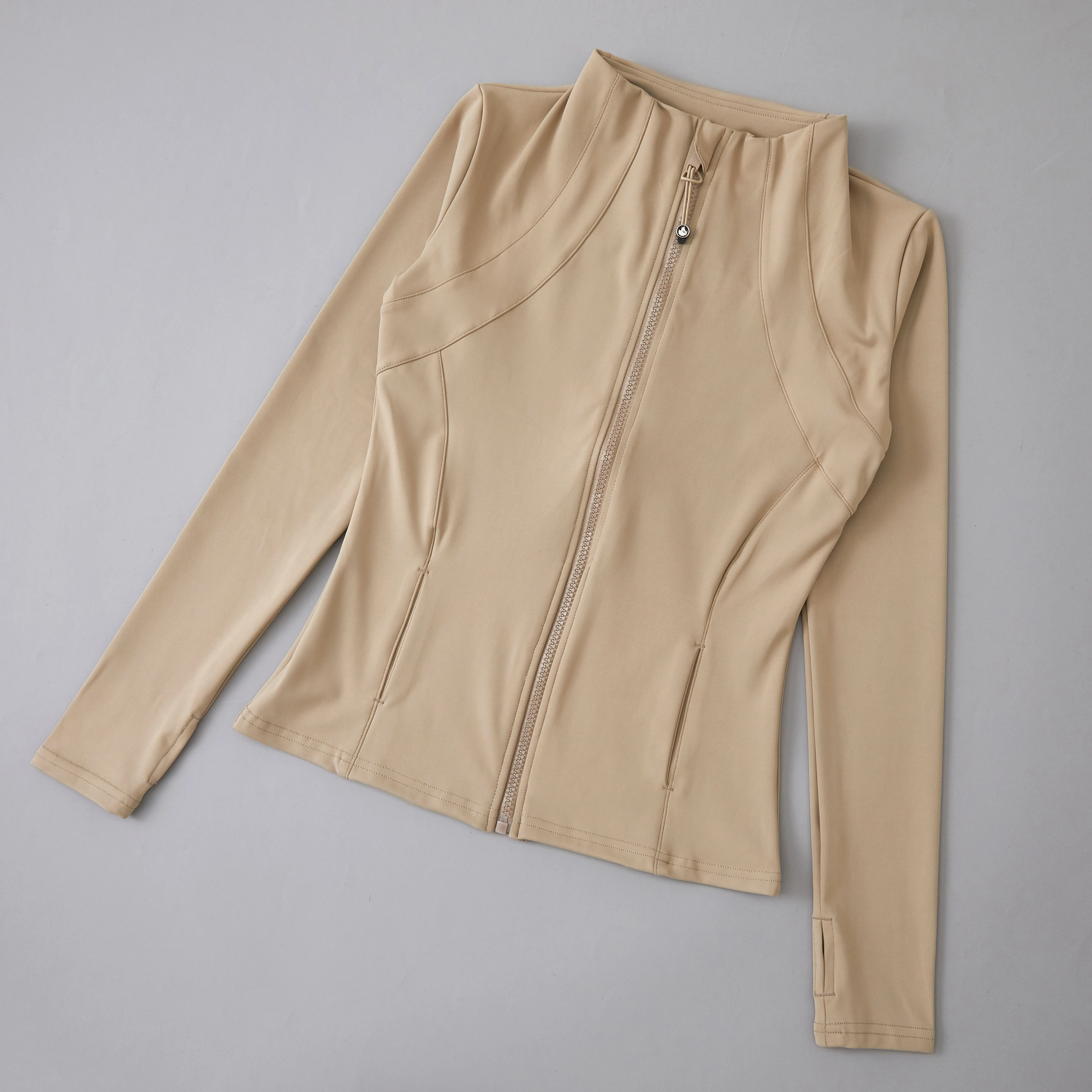 Long Sleeve sport fitness yoga clothing womens fitness crop top coat outfits for women slim yoga jackets zipper sport jacket - Image 5