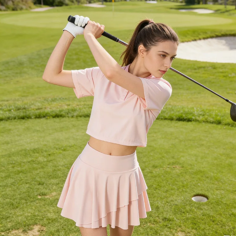 2026 new high-waist pleated women's tennis skirt, quick-dry short skirt with built-in shorts, sports fitness yoga running skirt - Image 2