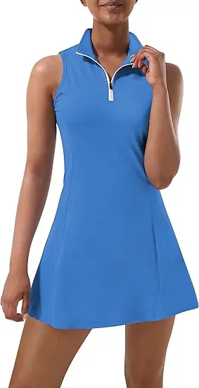 Tennis Dress for Women, Tennis Golf Dresses with Built in Shorts and Pockets for Sleeveless Workout athletic Dresses