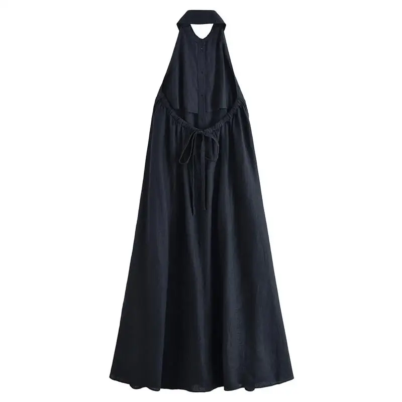 Dresses Summer Women's 2026 New Neck-Hanging Elegant Long Holiday Dress Women Street Chic Youth Loose Fashion Dress - Image 6