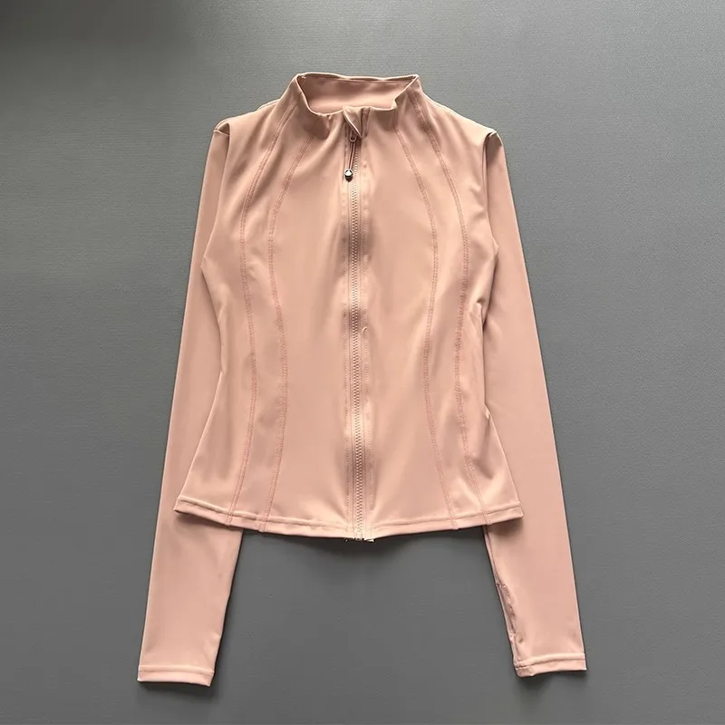 Windproof Fitted Yoga Jacket for Women-Thickened Stand Collar Long Sleeve Cardigan for Running Gym/Fall Cycling with Quick-Dry - Image 3